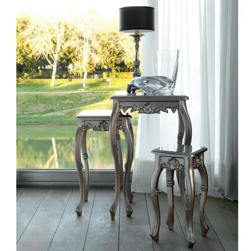 Tavolini Tornabuoni 601G|M|P in legno laccato con top in vetro di Andrea Fanfani
