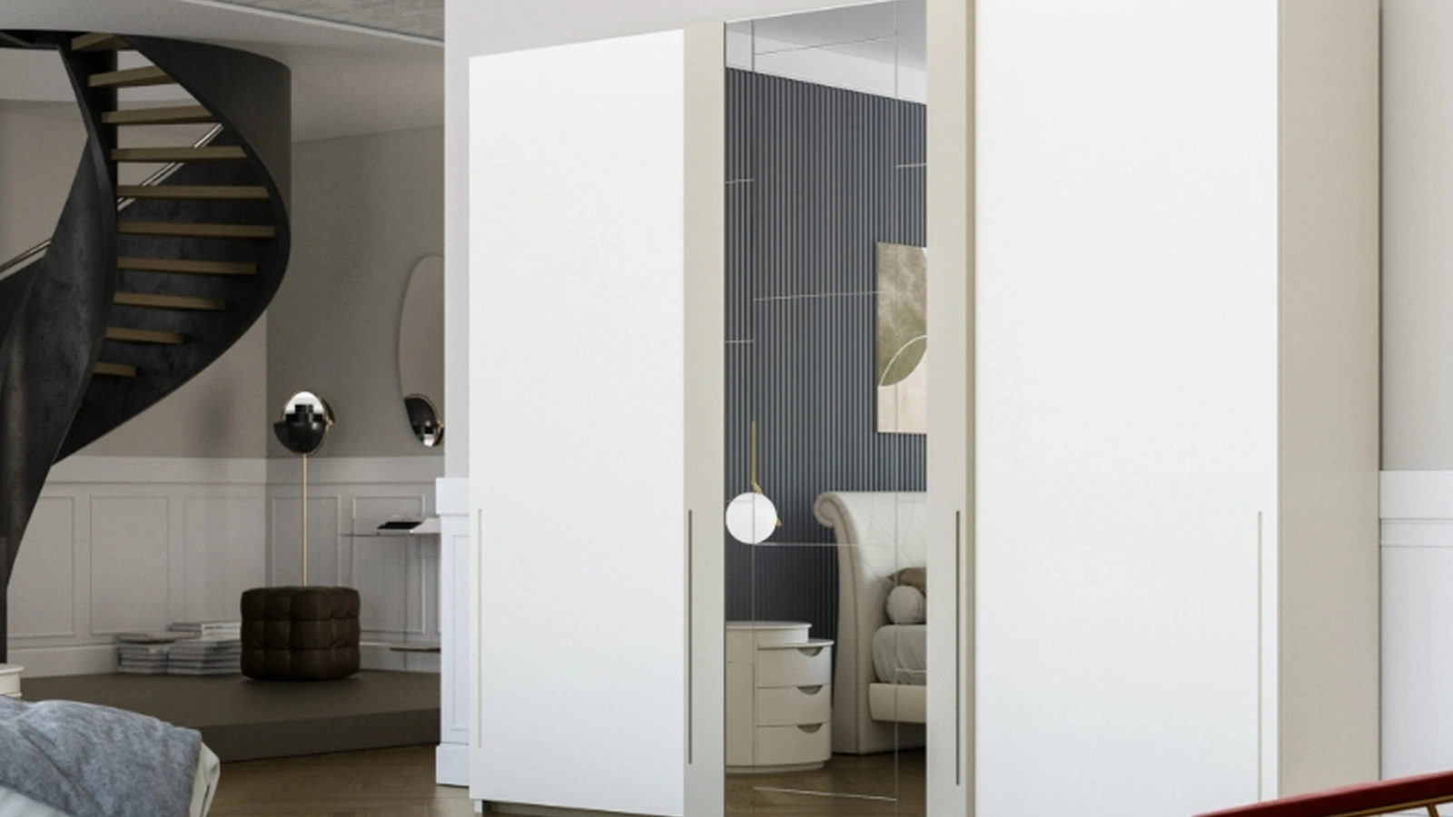 Armadio Jolly Più specchio Mouve di Fazzini