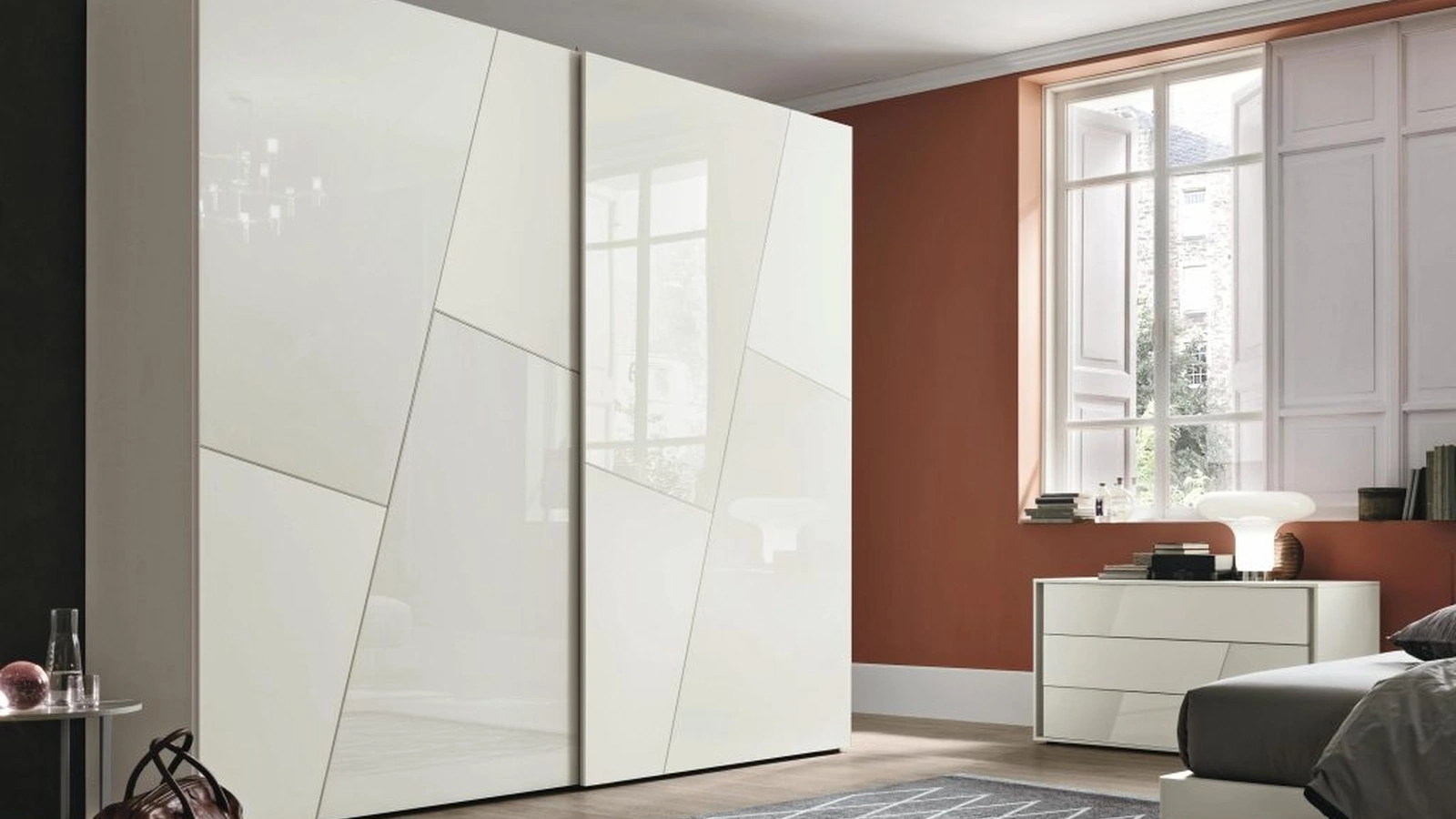 Armadio con anta scorrevole in vetro Kross di Tomasella