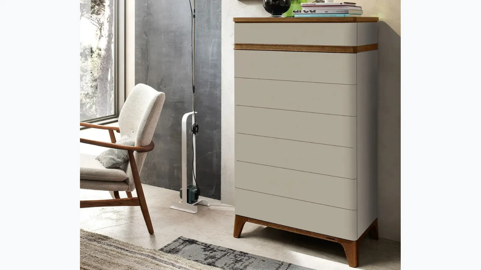 Cassettiera moderna in laccato opaco Atha di Le Fablier