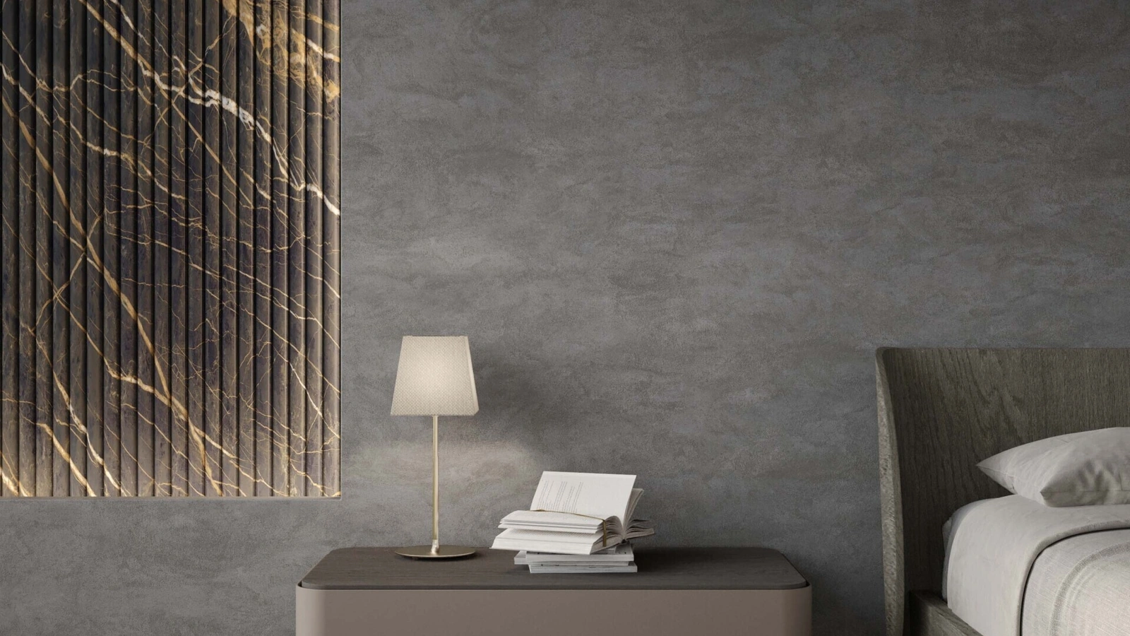 Comodino Elite Fisso laccato con piedini in vetro di Voltan