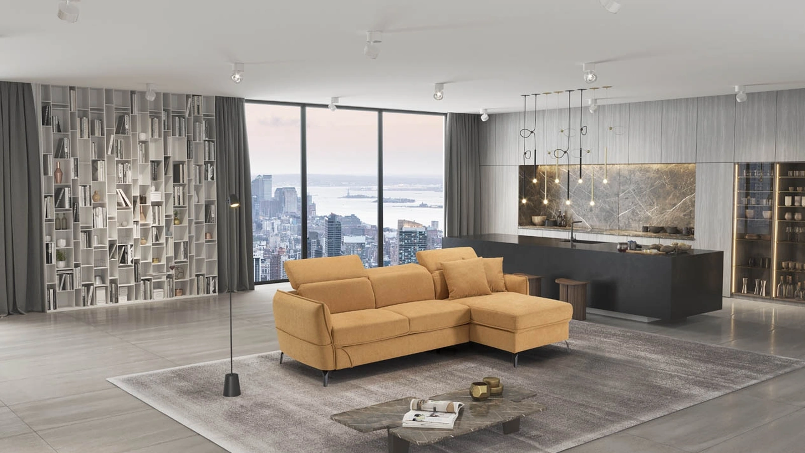 Divano con penisola Flow di Kermes divani