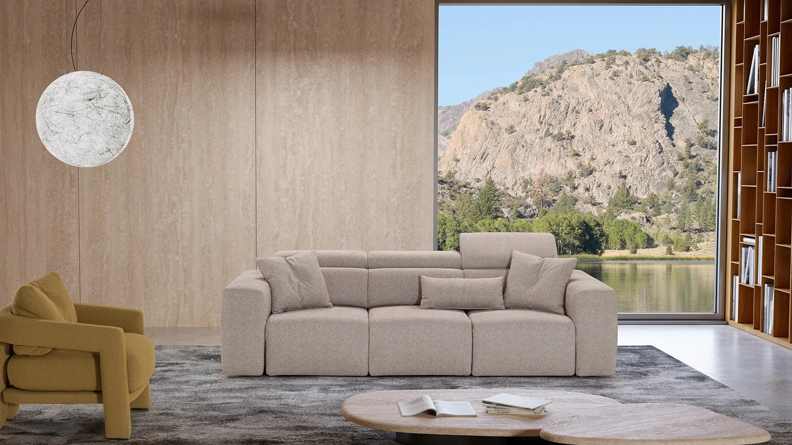 Divano relax Saky con sedute estraibili di Kermes divani