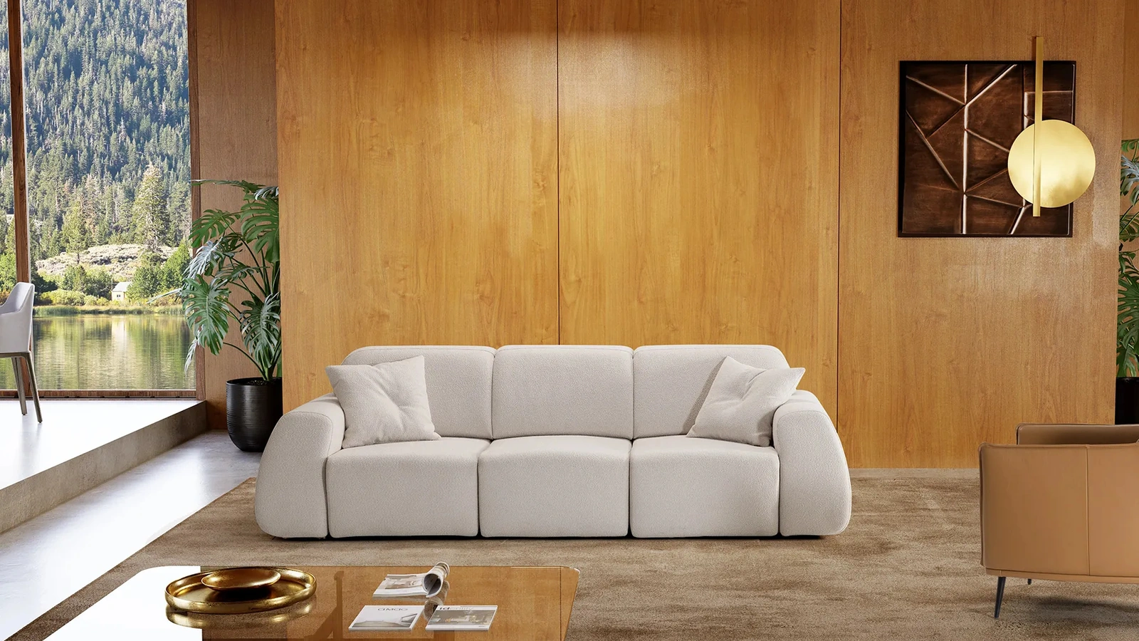 Divano lineare con sedute estraibili Tobu di Kermes divani