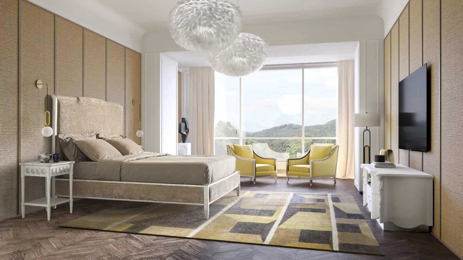 Letto Atelier 331 con testiera di Andrea Fanfani