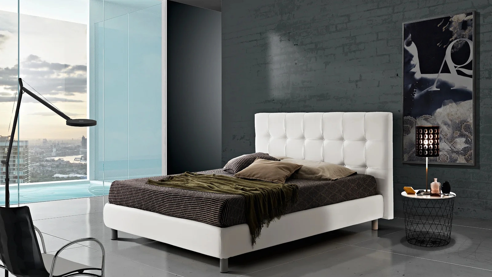 Letto Domino con testiera di Artigianaletti