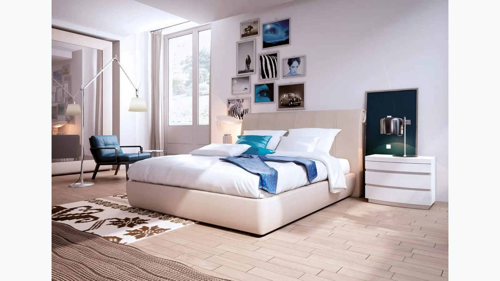Letto in pelle Marilyn di Fazzini