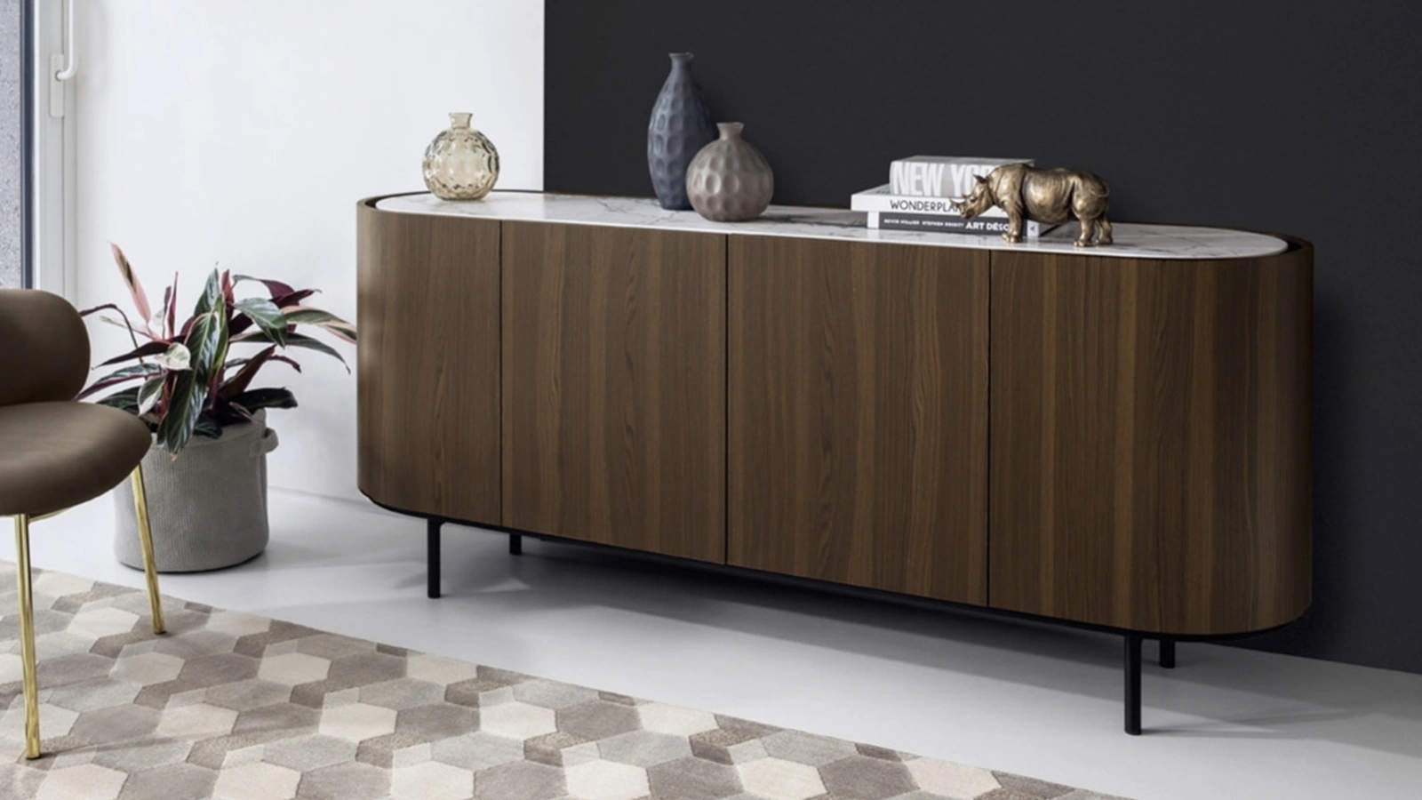 Madia ovale in legno Lake di Calligaris