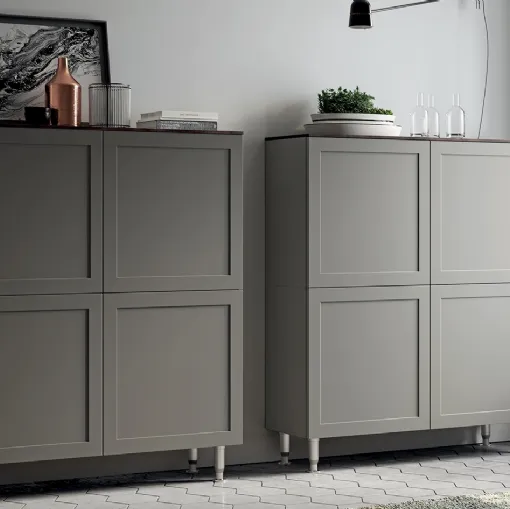 Madia Living Carattere in Laccato opaco Grigio Titanio di Scavolini