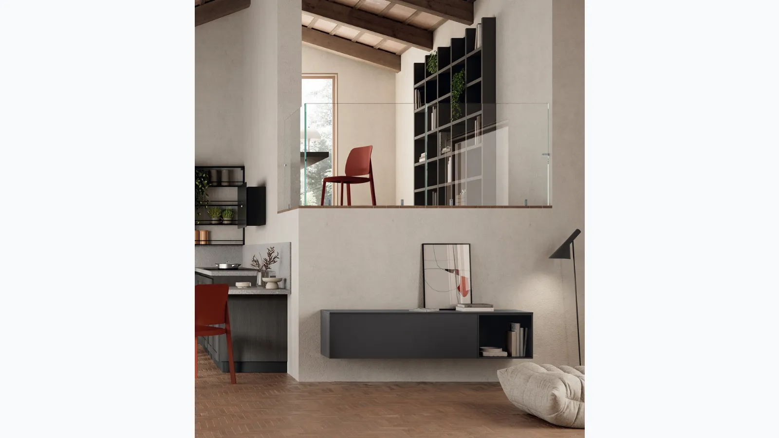 Madia sospesa Living Regola di Scavolini