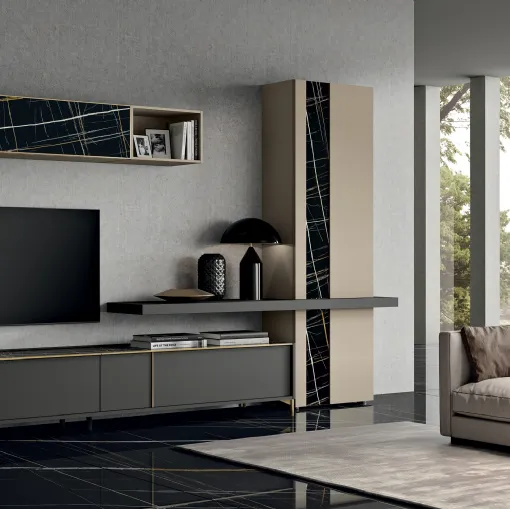 Parete Attrezzata Deluxe P09 Grey di Spar