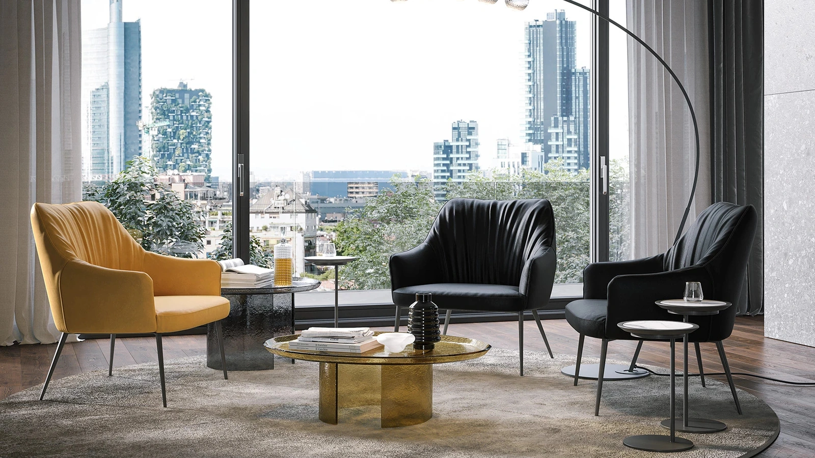 Poltrona in pelle Agata Lounge di Tonin Casa