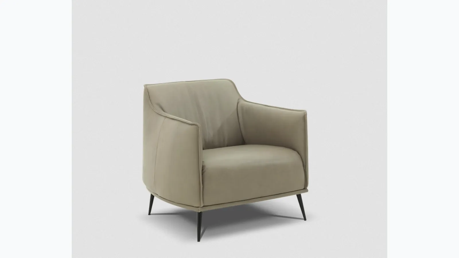 Poltroncina in pelle con piedini in metallo Daisy di Kermes divani