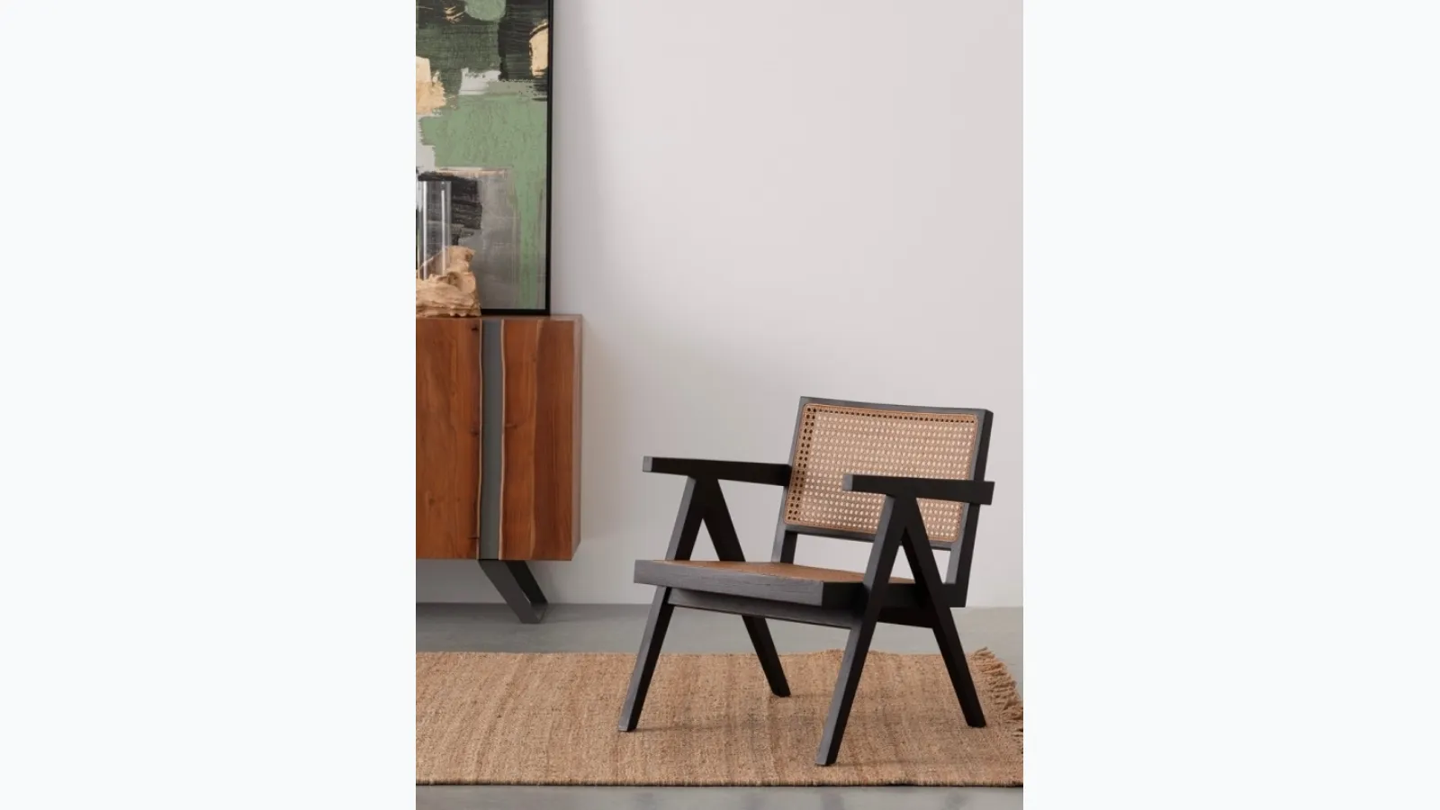 Poltroncina Galia in legno e rattan di Bizzotto