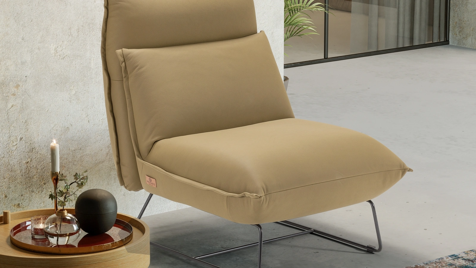 Poltroncina in pelle Match di Kermes divani