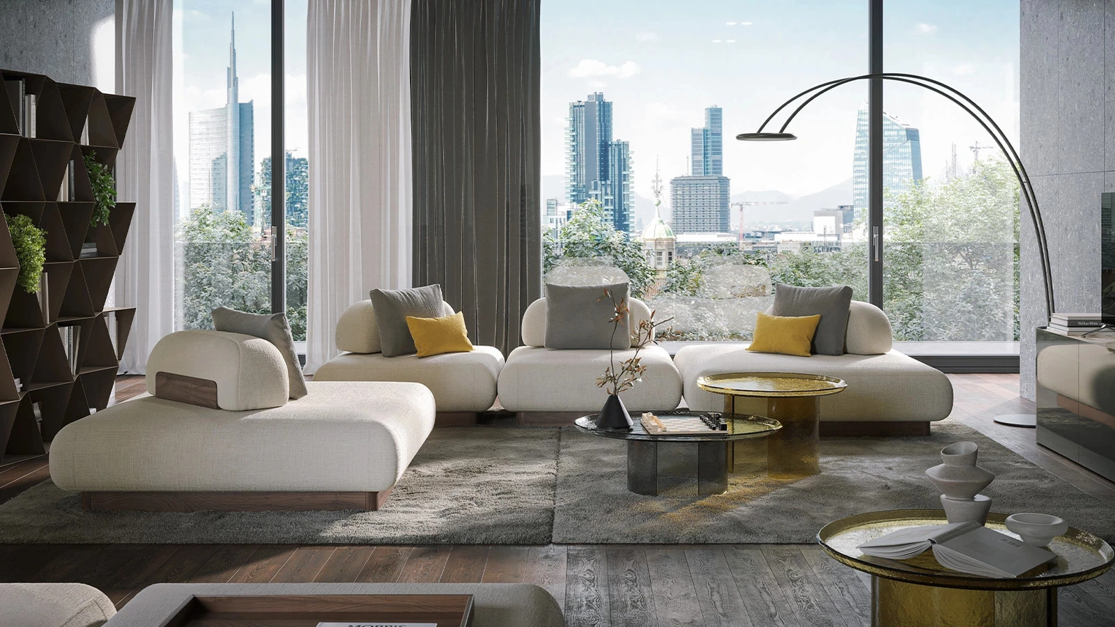 Divano modulare con penisola Domus di Tonin Casa