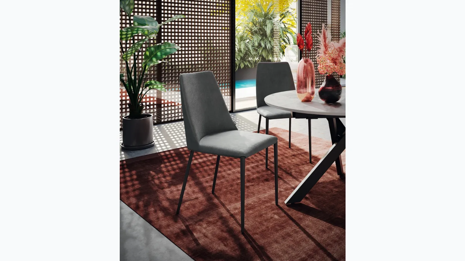 Sedia Dafne in tessuto di Scavolini