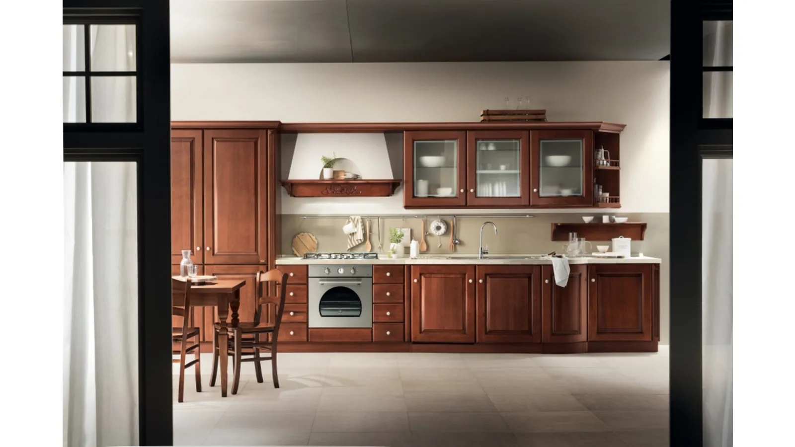 Cucina Classica lineare Madeleine in Castagno di Scavolini