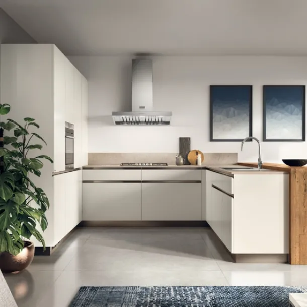 Cucina Moderna Boxi 08 in laccato Bianco di Scavolini