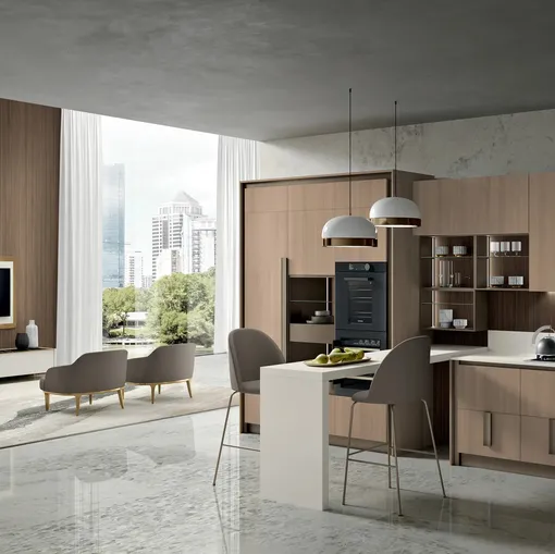 Cucina Moderna con penisola Deluxe 04 di Spar