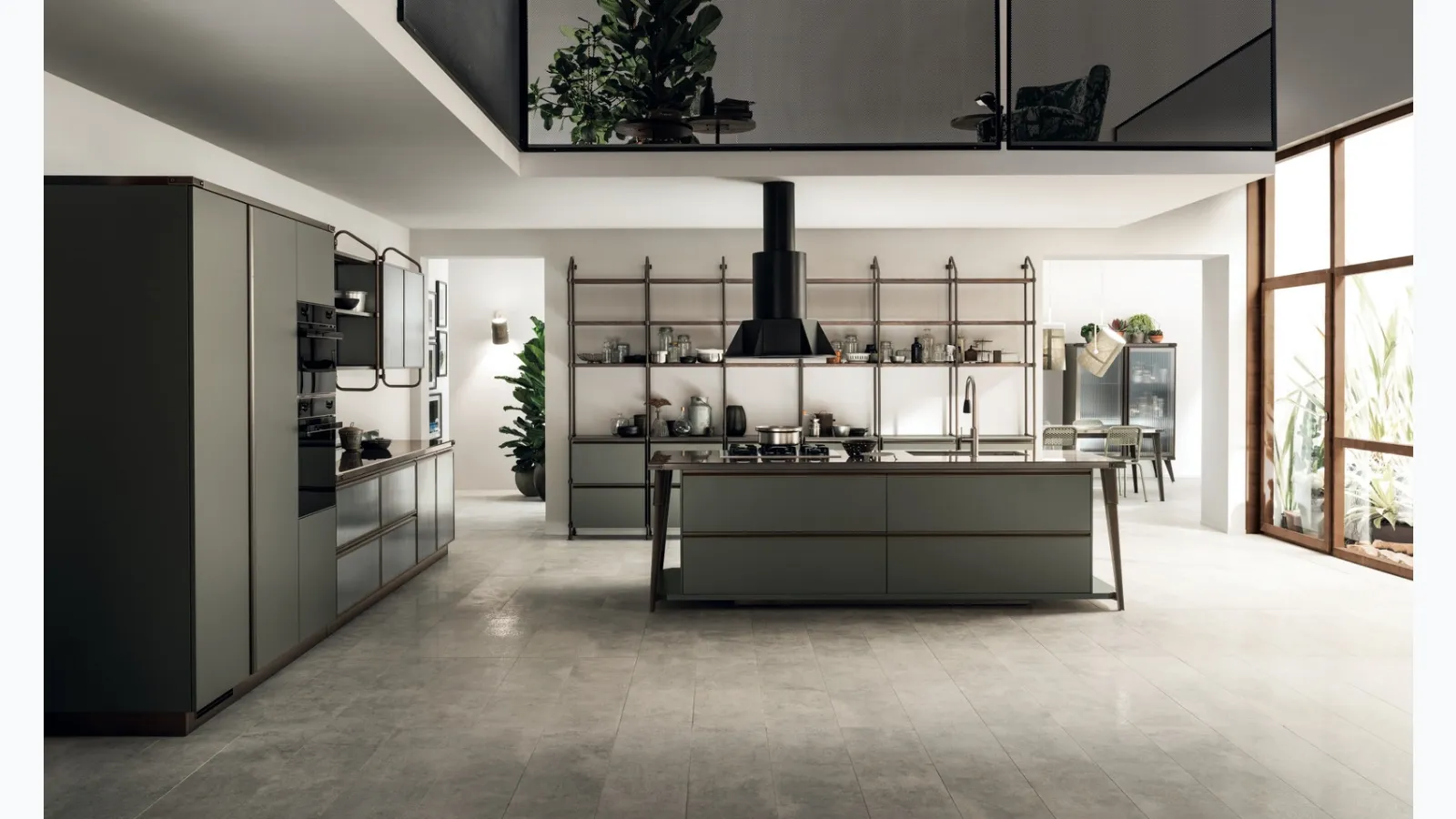 Cucina Moderna Diesel Open Workshop Verde Minerale di Scavolini