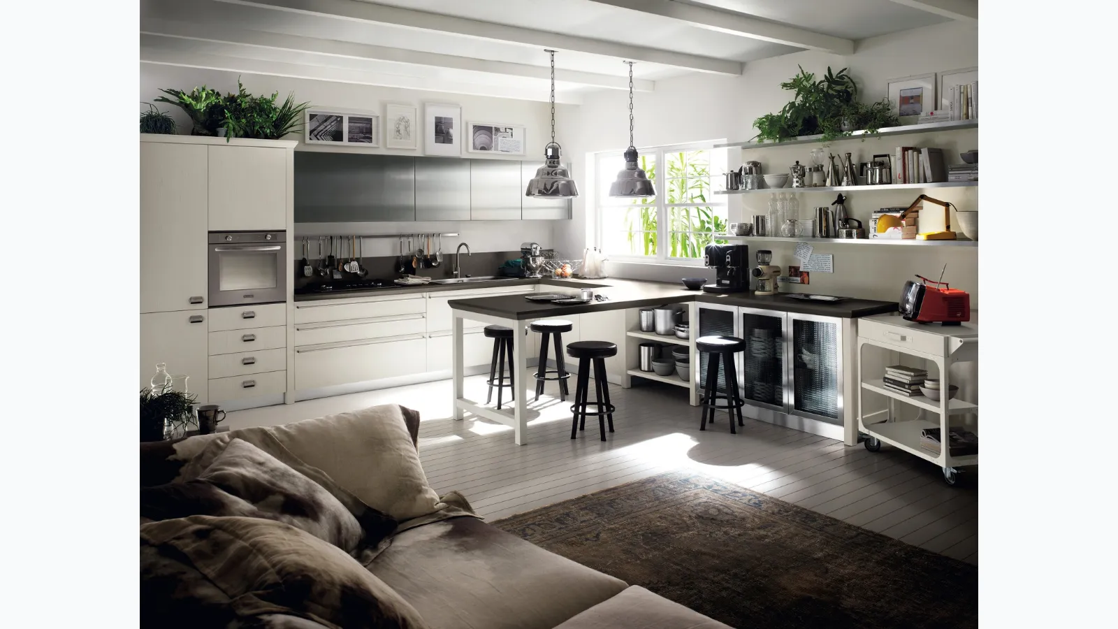 Cucina Moderna Diesel Social Kitchen in Rovere laccato Tortora di Scavolini