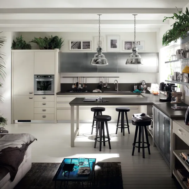 Cucina Moderna Diesel Social Kitchen in Rovere laccato Tortora di Scavolini
