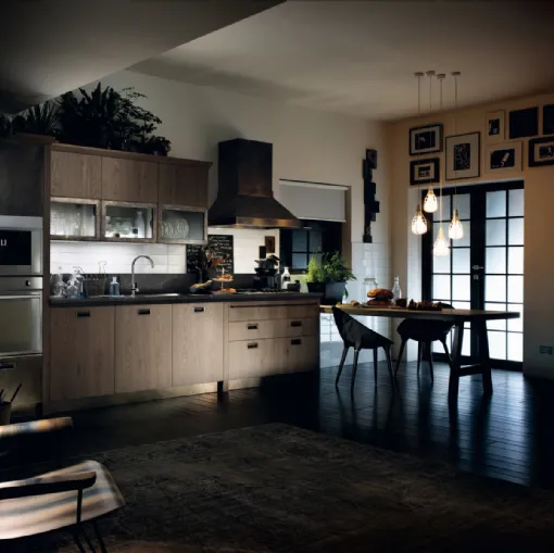 Cucina Moderna Diesel Social Kitchen in Ruxe Grey con penisola di Scavolini