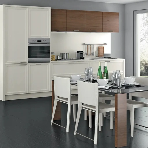 Cucina Moderna lineare Melograno ComposizionePM04 in legno di frassino di Le Fablier