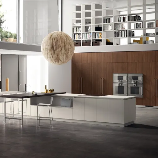 Cucina Moderna Liberamente Bianco Malè e Noce Sunset di Scavolini