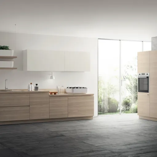 Cucina Moderna Qi in Olmo Hono e Bianco Prestige di Scavolini