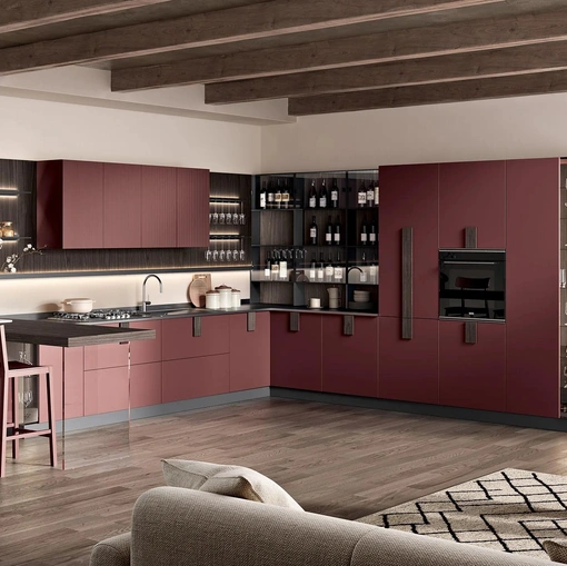 Cucina Moderna angolare con penisola Sky 02 di Spar