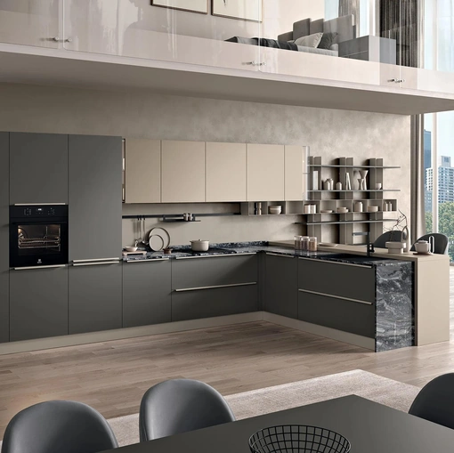 Cucina Moderna con penisola Sky 03 di Spar