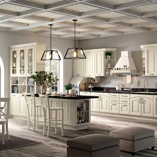 Cucina Shabby Chic con isola Borgo 02 di Spar