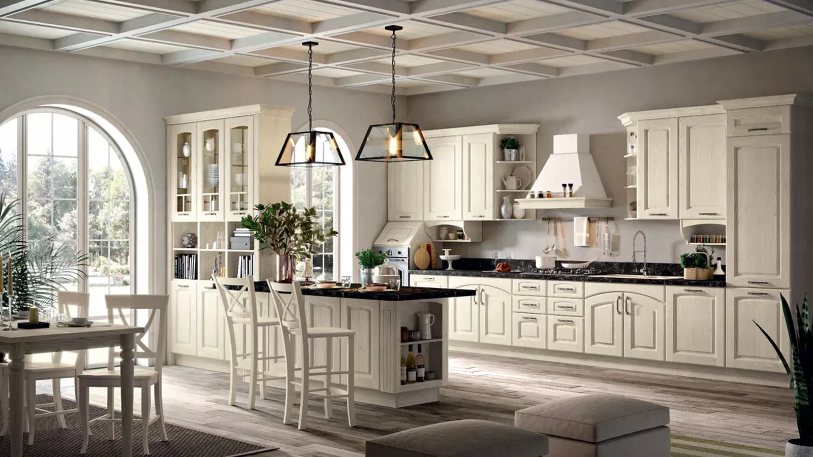 Cucina Shabby Chic con isola Borgo 02 di Spar