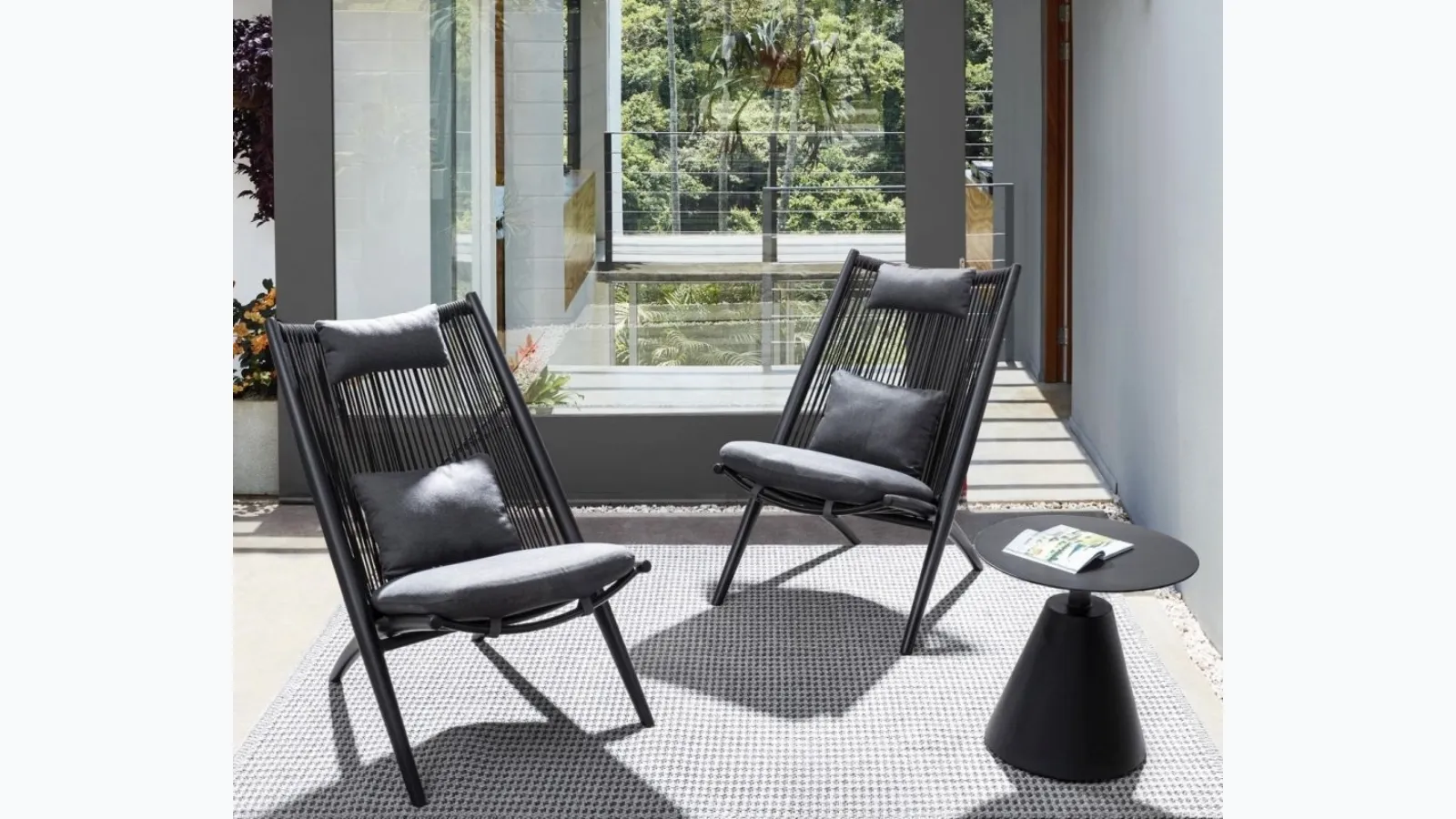 Poltroncina e Tavolino Aloha in tessuto e alluminio di Bizzotto