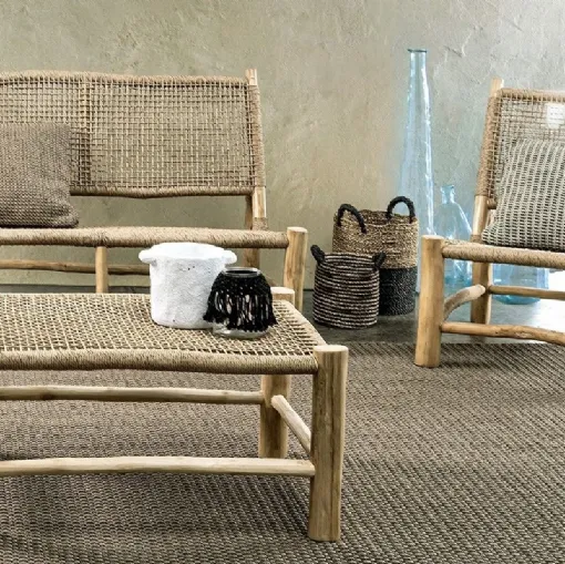 Arredo da esterno Lampok in fibra sintetica e teak di Bizzotto